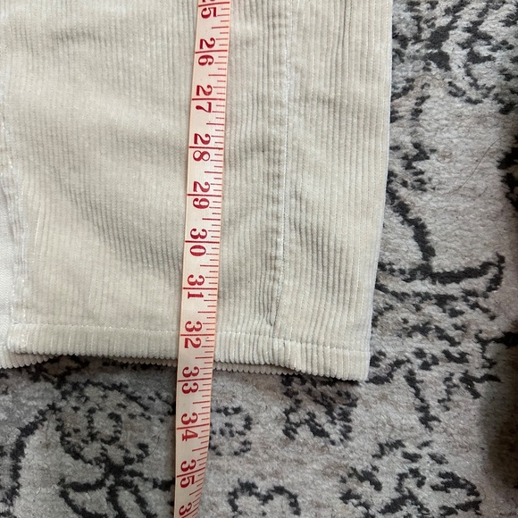 Zara Front Slip Corduroy Midi Skirt in Cream Color Size XS - Picture 8 of 8